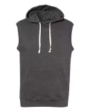 J America 8877 Triblend Sleeveless Hooded Sweatshi Black Triblend