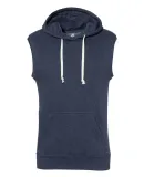 J America 8877 Triblend Sleeveless Hooded Sweatshi True Navy Triblend