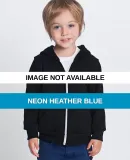 F197 American Apparel Kids Flex Fleece Zip Hoody Neon Heather Blue