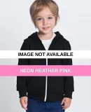 F197 American Apparel Kids Flex Fleece Zip Hoody Neon Heather Pink