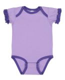 Rabbit Skins 4429 Infant Ruffle Fine Jersey Bodysu in Lavender/ purple