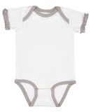 Rabbit Skins 4429 Infant Ruffle Fine Jersey Bodysu in White/ titanium