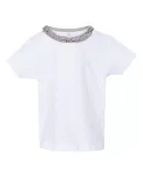 Rabbit Skins 3329 Toddler Girls' Ruffle Neck Fine  WHITE/ TITANIUM