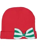 Rabbit Skins 4453 Premium Jersey Infant Bow Cap RED/ KLY WH STR