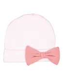 Rabbit Skins 4453 Premium Jersey Infant Bow Cap BLRNA/ MAUVELOUS