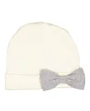 Rabbit Skins 4453 Premium Jersey Infant Bow Cap NATURAL/ HEATHER