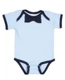 Rabbit Skins 4407 Baby Rib Infant Bow Tie Bodysuit LIGHT BLUE/ NAVY