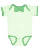 Rabbit Skins 4407 Baby Rib Infant Bow Tie Bodysuit MINT/ GRASS