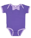 Rabbit Skins 4407 Baby Rib Infant Bow Tie Bodysuit PURPLE/ LAVENDER