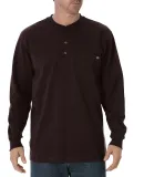 Dickies WL451 Men's Long-Sleeve Heavyweight Henley CHOCOLATE BROWN