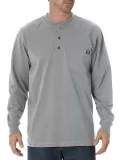 Dickies WL451 Men's Long-Sleeve Heavyweight Henley HEATHER GRAY