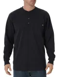 Dickies WL451 Men's Long-Sleeve Heavyweight Henley BLACK