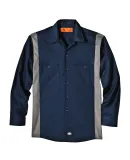 Dickies LL524T 4.5 oz. Industrial Long-Sleeve Colo DARK NAVY/ SMOKE