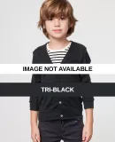 BR100 American Apparel Kids Tri-Blend Rib Cardigan Tri-Black