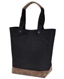 Authentic Pigment AP1921 Canvas Resort Tote in Black/ brown