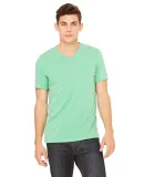 Bella + Canvas 3415 Unisex Triblend V-Neck Short S in Green triblend