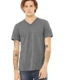 Bella + Canvas 3415 Unisex Triblend V-Neck Short S in Grey triblend