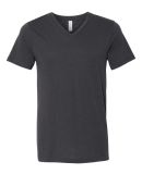 Bella + Canvas 3415 Unisex Triblend V-Neck Short S in Solid dark grey triblend