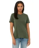 Bella + Canvas 6400 Womens Relaxed Short Cotton Je in Military green