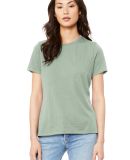 Bella + Canvas 6400 Womens Relaxed Short Cotton Je in Dusty blue