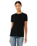 Bella + Canvas 6400CVC Womens relaxed short sleeve in Solid blk blend