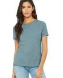 Bella + Canvas 6400CVC Womens relaxed short sleeve in Hthr blue lagoon