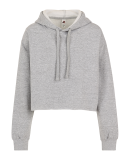 4150 Womens Crop Hoodie in Heather grey