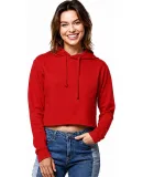 4150 Womens Crop Hoodie in Red