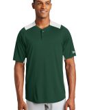New Era NEA221     Diamond Era 2-Button Jersey Dark Green/Wht