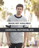 1309 Alstyle Adult Ringer T-Shirt Charcoal Heather/Black