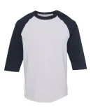Alstyle 1334 Adult Baseball Tee Athletic Heather/ Navy