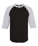 Alstyle 1334 Adult Baseball Tee Black/ Athletic Heather