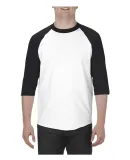 Alstyle 1334 Adult Baseball Tee White/ Black