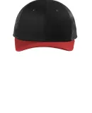 New Era NE207      Snapback Low Profile Trucker Ca in Black/scarlet