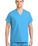 Cornerstone SCRUBTOP Unisex V-neck Scrub Top in Turquoise