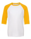 Alo Sport Y3229 Youth Baseball T-Shirt White/ Sport Athletic Gold