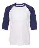 Alo Sport Y3229 Youth Baseball T-Shirt White/ Sport Navy