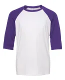 Alo Sport Y3229 Youth Baseball T-Shirt White/ Sport Purple