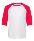 Alo Sport Y3229 Youth Baseball T-Shirt White/ Sport Red