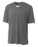 A4 Apparel  Men's Stretch Pro Baseball Jersey Graphite/White