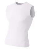 A4 Apparel  Youth Sleeveless Compression Muscle T- WHITE