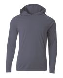 A4 N3409 - Cooling Performance Long Sleeve Hooded  in Graphite