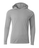 A4 N3409 - Cooling Performance Long Sleeve Hooded  in Silver