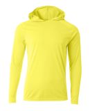 A4 N3409 - Cooling Performance Long Sleeve Hooded  in Safety yellow