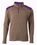 A4 N4094 - Tourney 1/4 Zip Heather/Purple