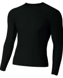 A4 NB3133 - Youth Long Sleeve Compression Crew BLACK
