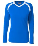 A4 NG3020 - The Ace Long Sleeve Volleyball Jersey Royal/White