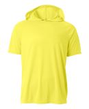 A4 N3408 - Cooling Performance Short Sleeve Hooded in Safety yellow