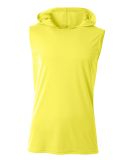 A4 N3410 - Cooling Performance Sleeveless Hooded T in Safety yellow