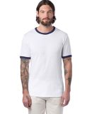 Alternative Apparel 5103 Unisex Keeper Ringer T-Sh in White/ navy